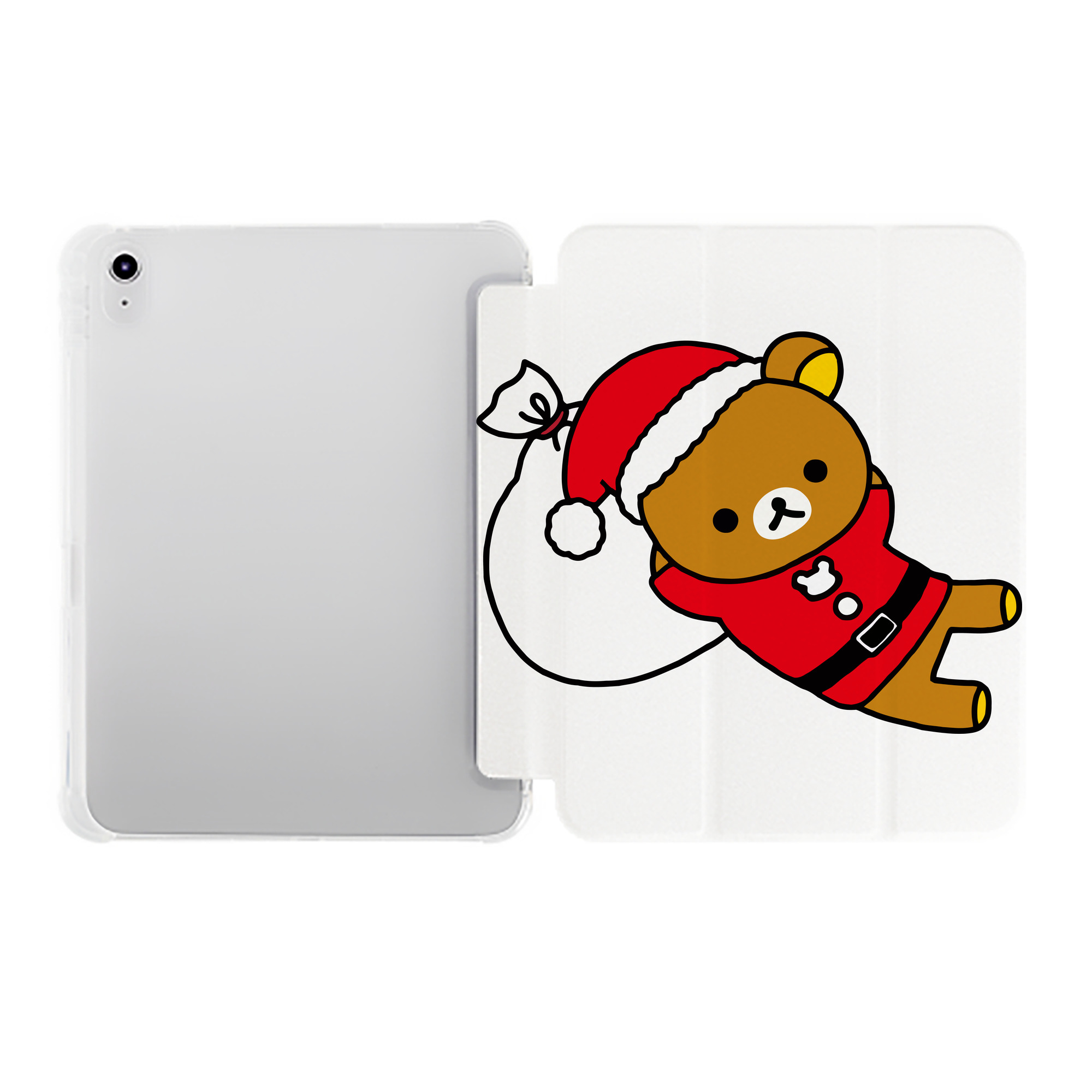 （画像用） リラックマ リラックマ キイロイトリ Rilakkuma Korilakkuma Kiiroitori IPad ケース ペン収納付き 三つ折りスタンド PUレザー×シリコン 対応機種9.5/10.5/10.9インチ